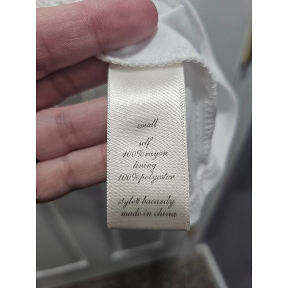 Altar'd State Puff Sleeve White Babydoll  Bohemian Tiered Dress Size S Key Hole - Picture 3 of 6